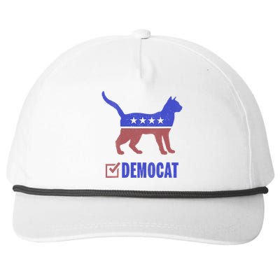 Democat Funny Cat Ladies For Kamala Yes We Kam Snapback Five-Panel Rope Hat