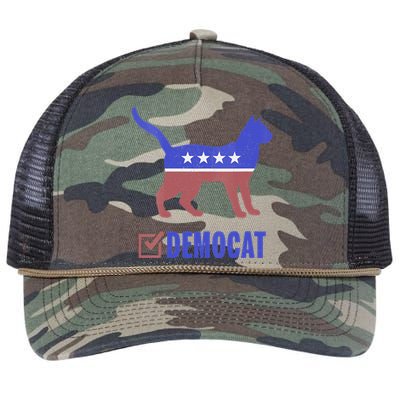 Democat Funny Cat Ladies For Kamala Yes We Kam Retro Rope Trucker Hat Cap