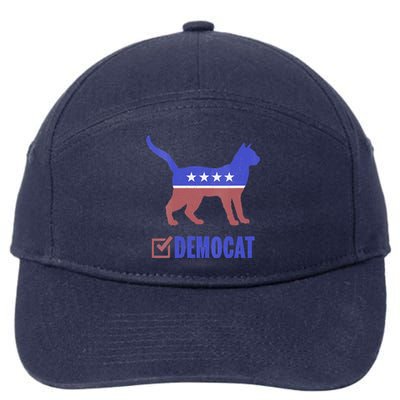 Democat Funny Cat Ladies For Kamala Yes We Kam 7-Panel Snapback Hat