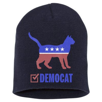 Democat Funny Cat Ladies For Kamala Yes We Kam Short Acrylic Beanie