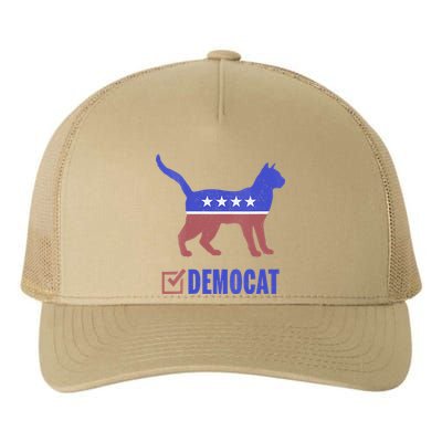 Democat Funny Cat Ladies For Kamala Yes We Kam Yupoong Adult 5-Panel Trucker Hat