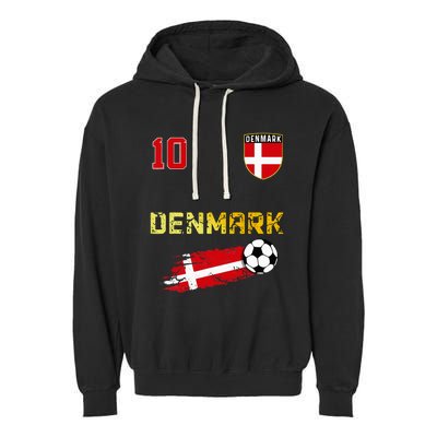 Denmark Flag Danish Pride Lovers Garment-Dyed Fleece Hoodie