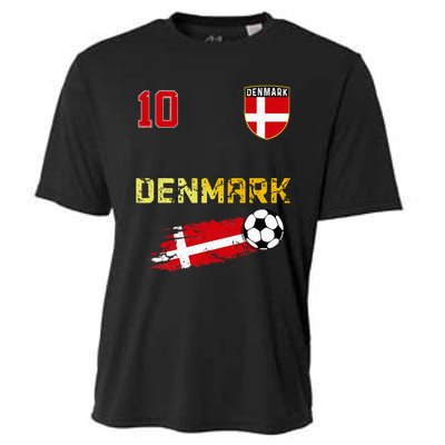 Denmark Flag Danish Pride Lovers Cooling Performance Crew T-Shirt