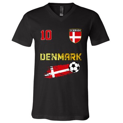 Denmark Flag Danish Pride Lovers V-Neck T-Shirt