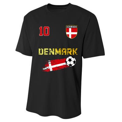 Denmark Flag Danish Pride Lovers Performance Sprint T-Shirt