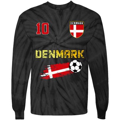 Denmark Flag Danish Pride Lovers Tie-Dye Long Sleeve Shirt