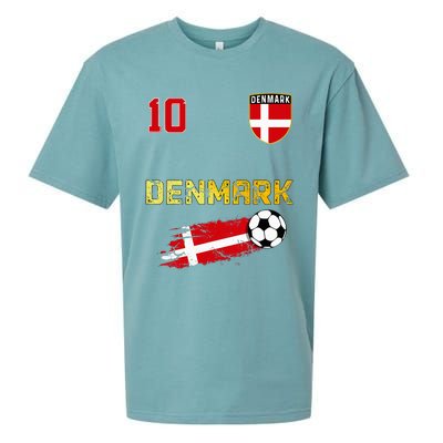 Denmark Flag Danish Pride Lovers Sueded Cloud Jersey T-Shirt