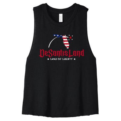 DeSantisLand Florida DeSantis Land Of Liberty DeSantisLand Women's Racerback Cropped Tank