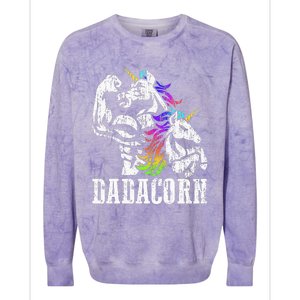 Dadacorn Fathers Day Gift For Dad Of Unicorn Daughter Colorblast Crewneck Sweatshirt