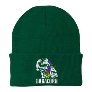 Dadacorn Fathers Day Gift For Dad Of Unicorn Daughter Knit Cap Winter Beanie