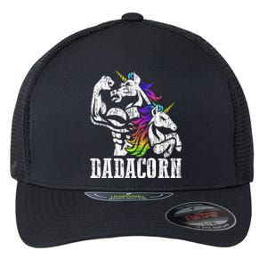 Dadacorn Fathers Day Gift For Dad Of Unicorn Daughter Flexfit Unipanel Trucker Cap