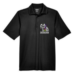 Dadacorn Fathers Day Gift For Dad Of Unicorn Daughter Men's Origin Performance Pique Polo