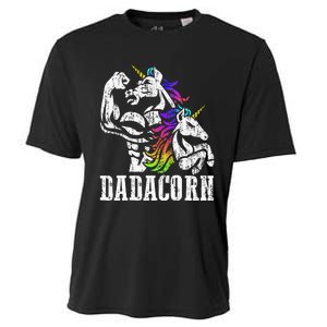 Dadacorn Fathers Day Gift For Dad Of Unicorn Daughter Cooling Performance Crew T-Shirt