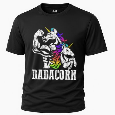 Dadacorn Fathers Day Gift For Dad Of Unicorn Daughter Cooling Performance Crew T-Shirt