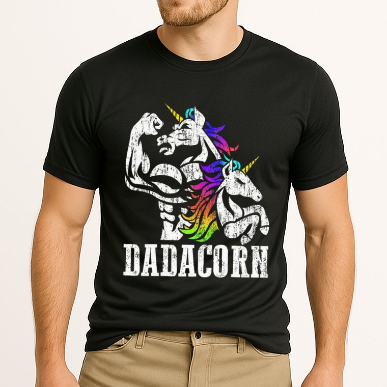 Dadacorn Fathers Day Gift For Dad Of Unicorn Daughter Performance Shirt