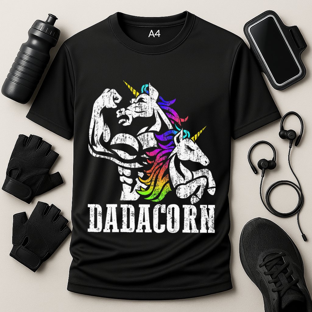 Dadacorn Fathers Day Gift For Dad Of Unicorn Daughter Performance Shirt