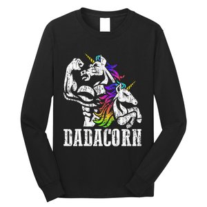 Dadacorn Fathers Day Gift For Dad Of Unicorn Daughter Long Sleeve Shirt