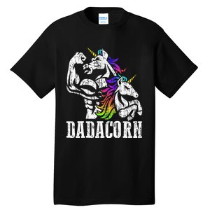 Dadacorn Fathers Day Gift For Dad Of Unicorn Daughter Tall T-Shirt