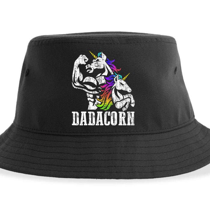 Dadacorn Fathers Day Gift For Dad Of Unicorn Daughter Sustainable Bucket Hat