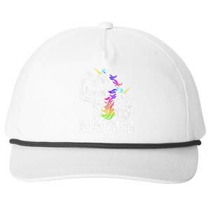 Dadacorn Fathers Day Gift For Dad Of Unicorn Daughter Snapback Five-Panel Rope Hat