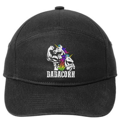 Dadacorn Fathers Day Gift For Dad Of Unicorn Daughter 7-Panel Snapback Hat