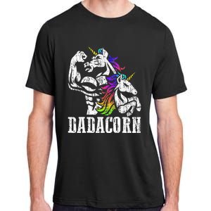 Dadacorn Fathers Day Gift For Dad Of Unicorn Daughter Adult ChromaSoft Performance T-Shirt