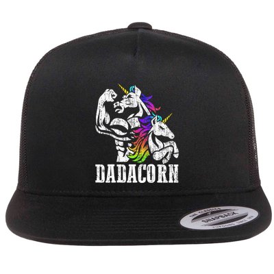 Dadacorn Fathers Day Gift For Dad Of Unicorn Daughter Flatbill Hat