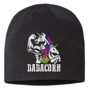 Dadacorn Fathers Day Gift For Dad Of Unicorn Daughter Sustainable Beanie