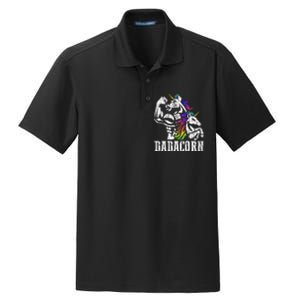 Dadacorn Fathers Day Gift For Dad Of Unicorn Daughter Dry Zone Grid Polo