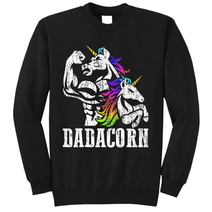 Dadacorn Fathers Day Gift For Dad Of Unicorn Daughter Tall Sweatshirt