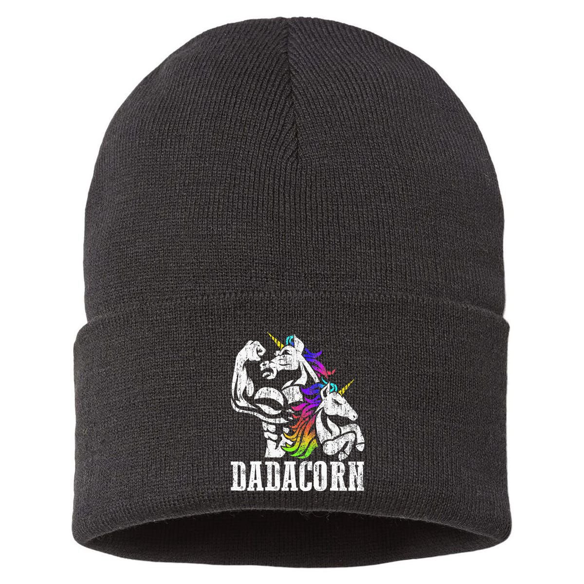Dadacorn Fathers Day Gift For Dad Of Unicorn Daughter Sustainable Knit Beanie