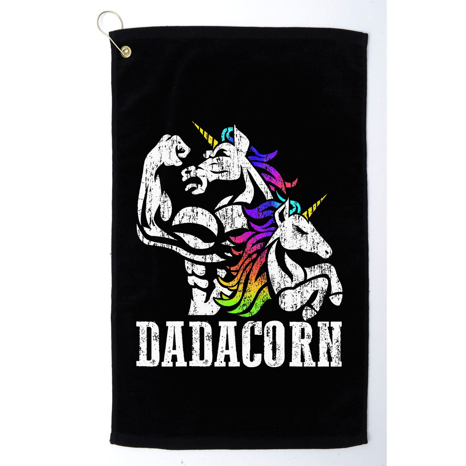 Dadacorn Fathers Day Gift For Dad Of Unicorn Daughter Golf Towel