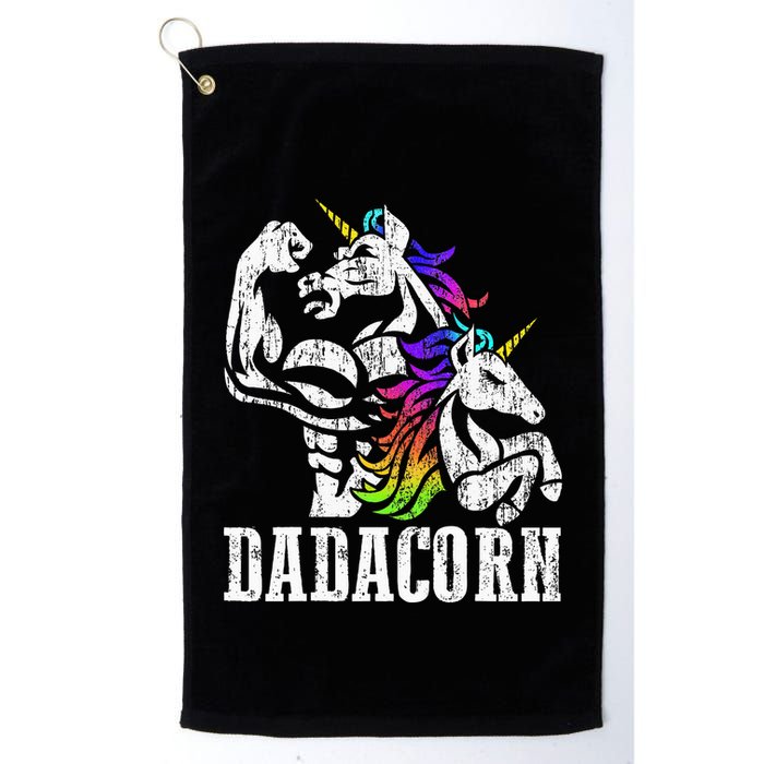 Dadacorn Fathers Day Gift For Dad Of Unicorn Daughter Golf Towel
