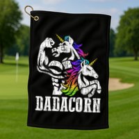 Dadacorn Fathers Day Gift For Dad Of Unicorn Daughter Golf Towel