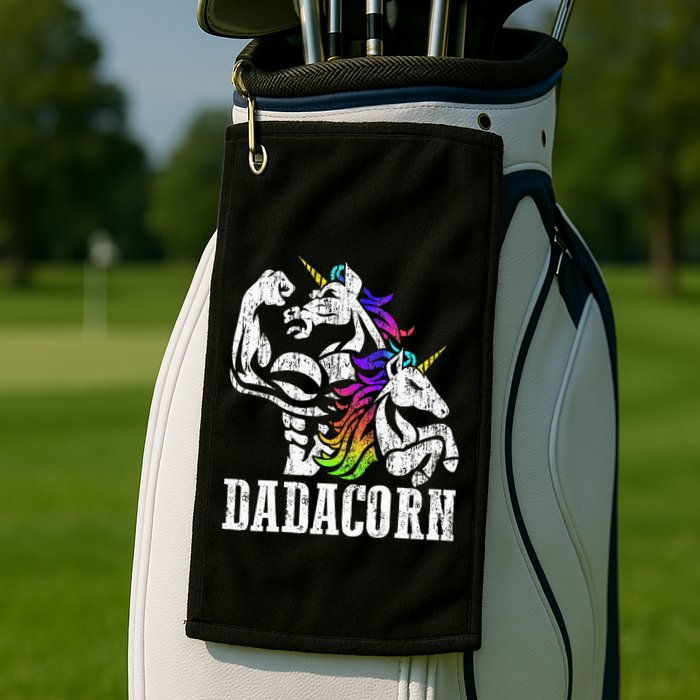Dadacorn Fathers Day Gift For Dad Of Unicorn Daughter Golf Towel