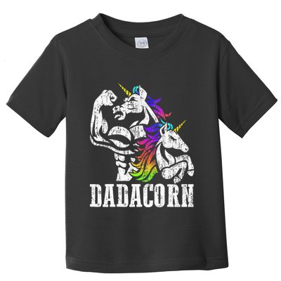 Dadacorn Fathers Day Gift For Dad Of Unicorn Daughter Toddler T-Shirt