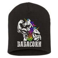 Dadacorn Fathers Day Gift For Dad Of Unicorn Daughter Short Acrylic Beanie