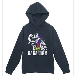 Dadacorn Fathers Day Gift For Dad Of Unicorn Daughter Urban Pullover Hoodie