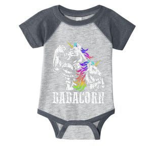 Dadacorn Fathers Day Gift For Dad Of Unicorn Daughter Infant Baby Jersey Bodysuit