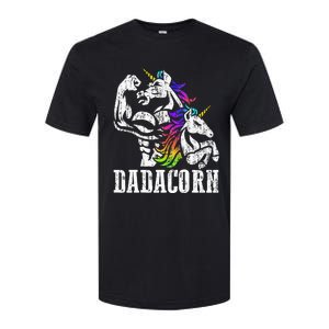 Dadacorn Fathers Day Gift For Dad Of Unicorn Daughter Softstyle CVC T-Shirt