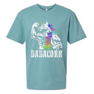 Dadacorn Fathers Day Gift For Dad Of Unicorn Daughter Sueded Cloud Jersey T-Shirt