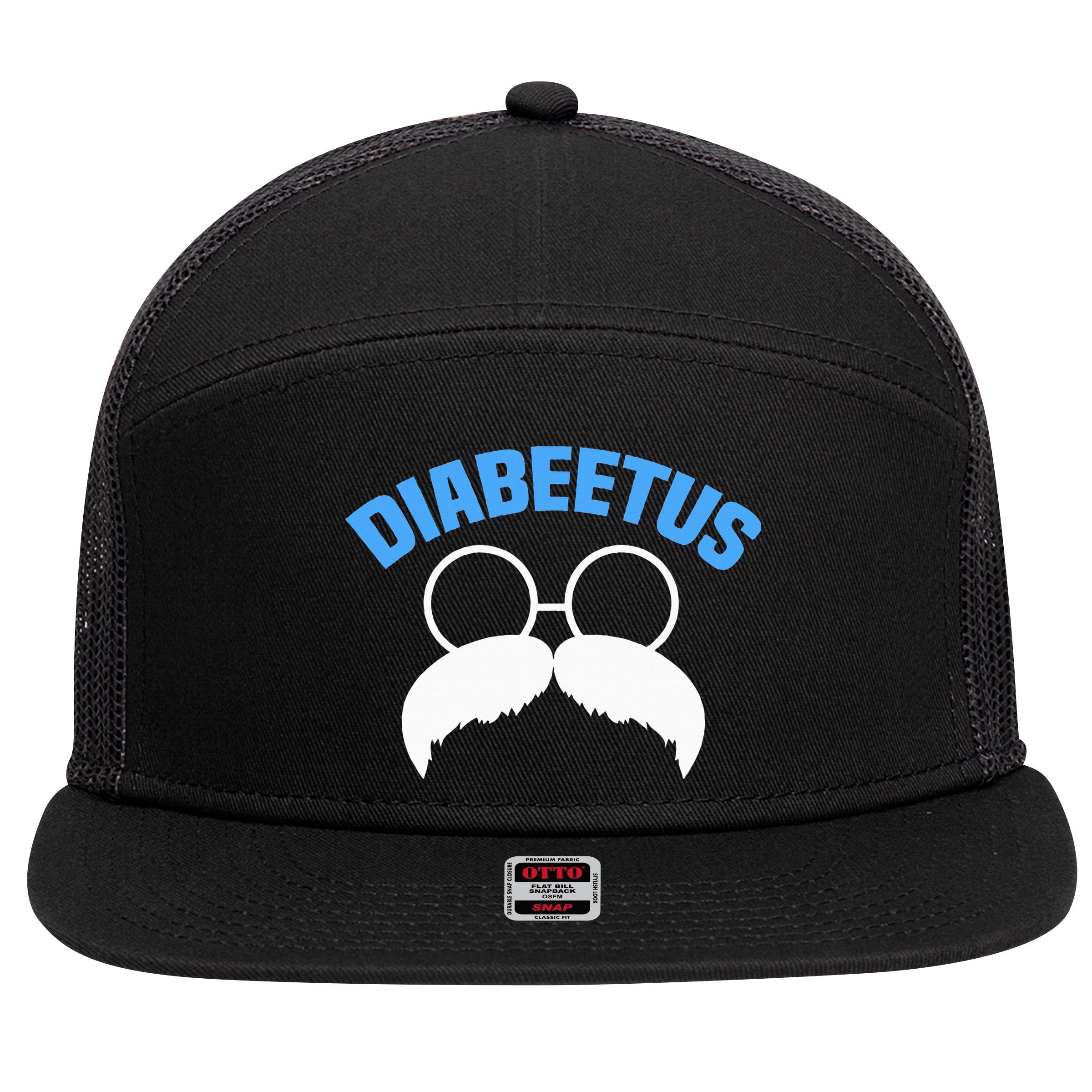 Diabeetus Funny Diabetes Awareness Diabetic Beard 7 Panel Mesh Trucker Snapback Hat