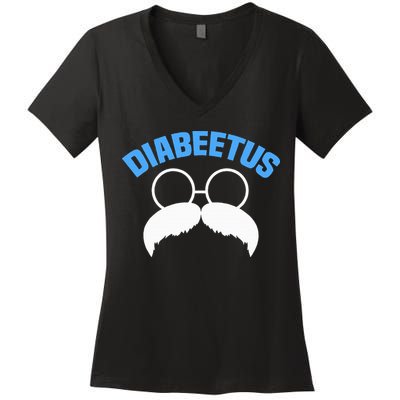 Diabeetus Funny Diabetes Awareness Diabetic Beard Women's V-Neck T-Shirt