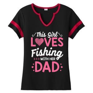 Daughter Fishing Dad Daughter Matching Fishing Ladies Halftime Notch Neck Tee