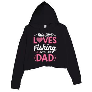 Daughter Fishing Dad Daughter Matching Fishing Crop Fleece Hoodie