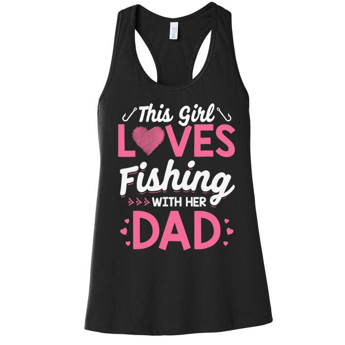 Daughter Fishing Dad Daughter Matching Fishing Women's Racerback Tank