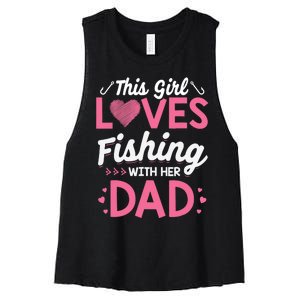 Daughter Fishing Dad Daughter Matching Fishing Women's Racerback Cropped Tank