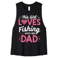 Daughter Fishing Dad Daughter Matching Fishing Women's Racerback Cropped Tank