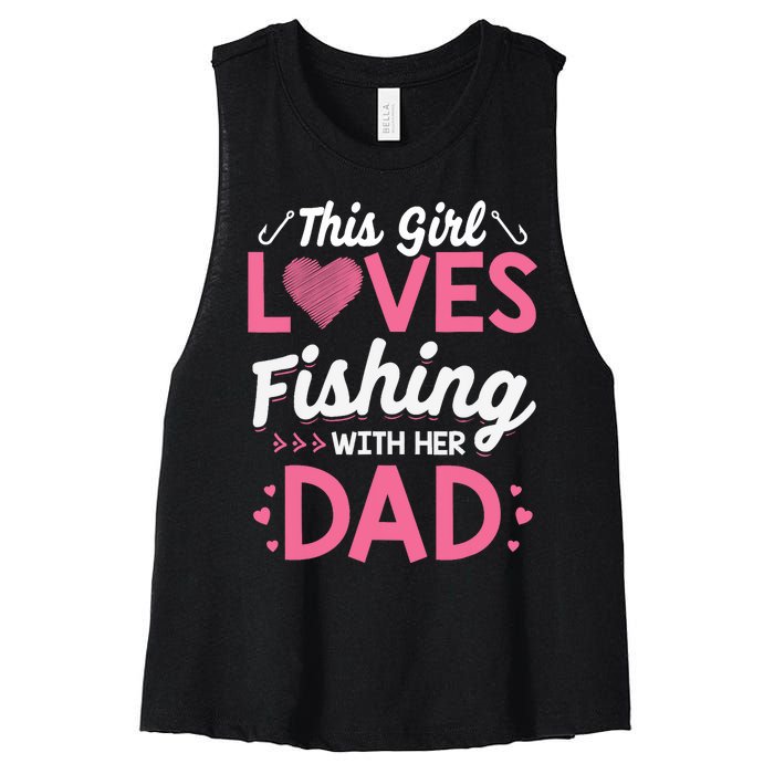 Daughter Fishing Dad Daughter Matching Fishing Women's Racerback Cropped Tank