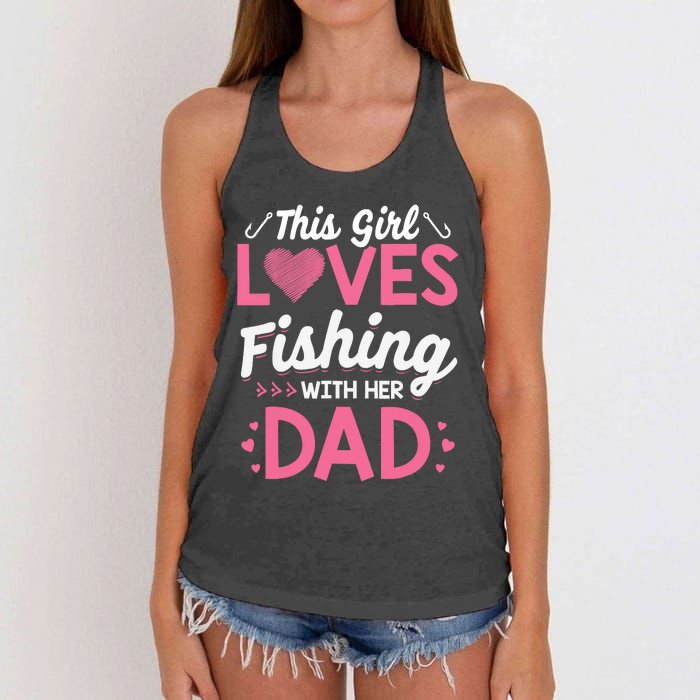 Daughter Fishing Dad Daughter Matching Fishing Women's Knotted Racerback Tank